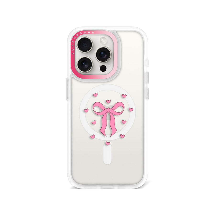 iPhone 15 Pro Pink Ribbon Heart Phone Case MagSafe Compatible - CORECOLOUR AU