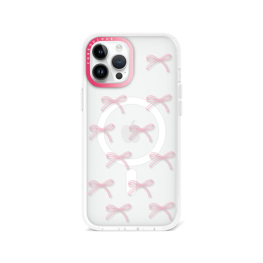iPhone 12 Pro Max Pink Ribbon Minimal Line Phone Case MagSafe Compatible - CORECOLOUR AU
