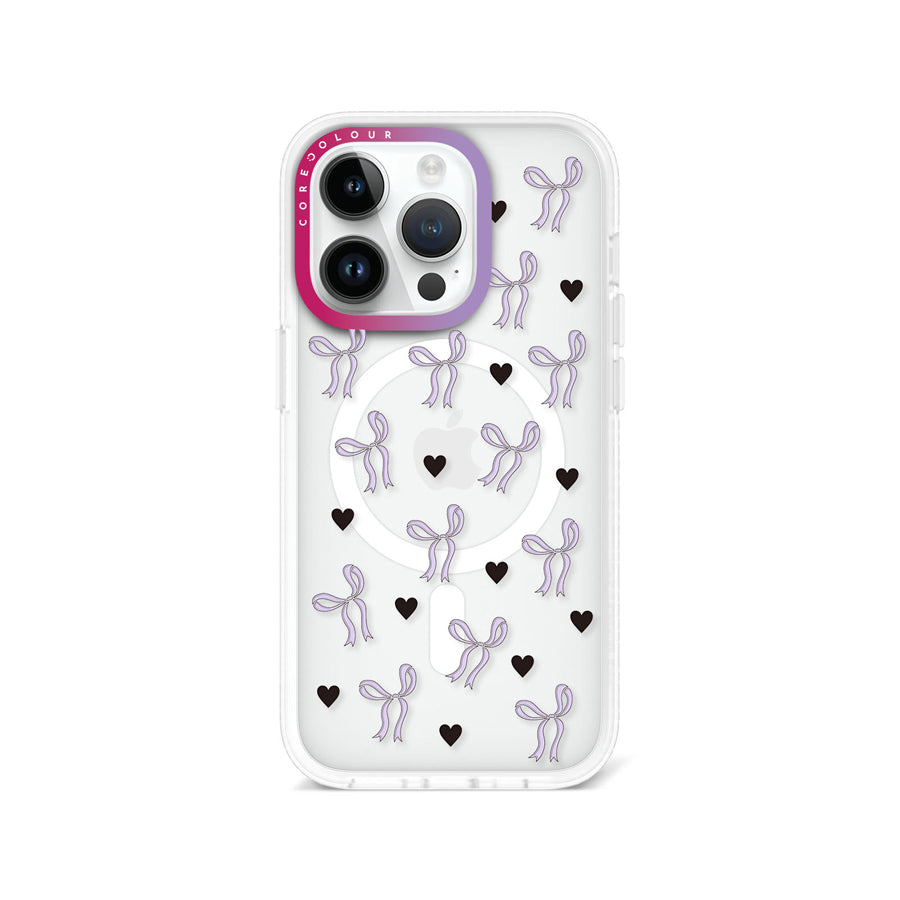 iPhone 14 Pro Purple Ribbon Heart Phone Case MagSafe Compatible - CORECOLOUR AU