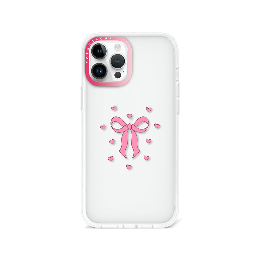 iPhone 12 Pro Max Pink Ribbon Heart Phone Case - CORECOLOUR AU