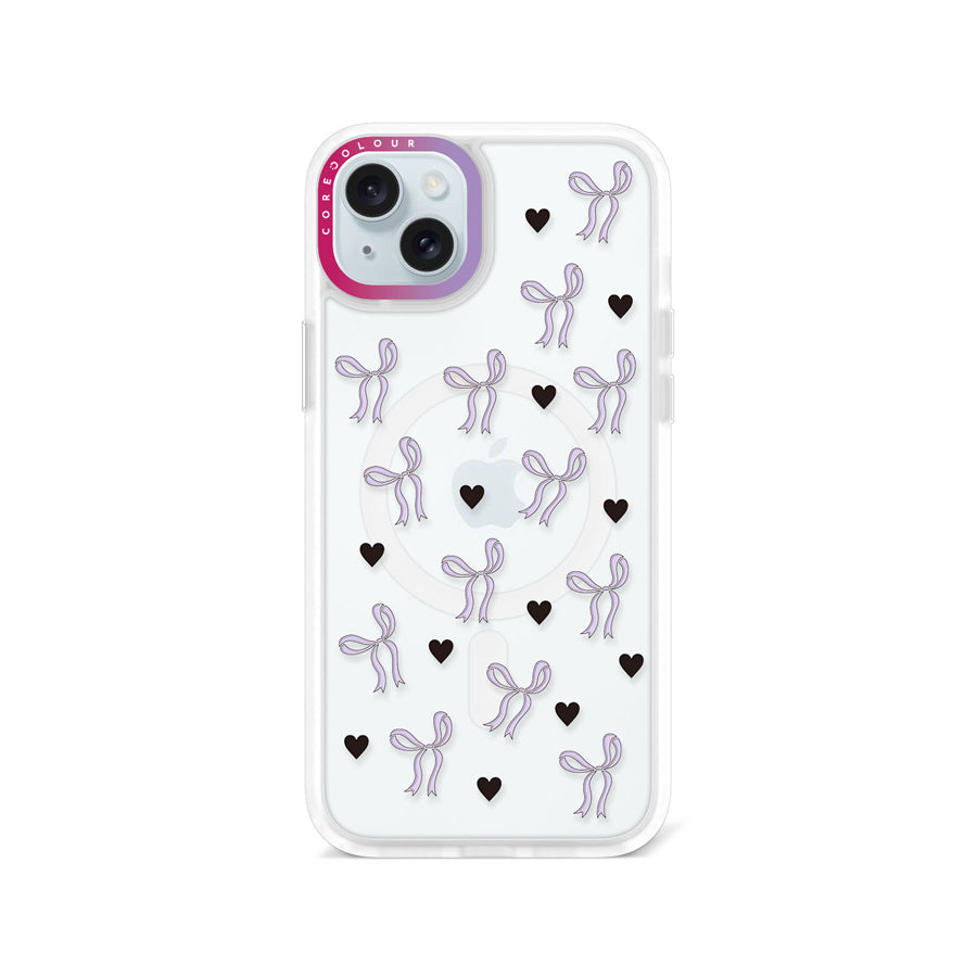 iPhone 15 Plus Purple Ribbon Heart Phone Case MagSafe Compatible - CORECOLOUR AU