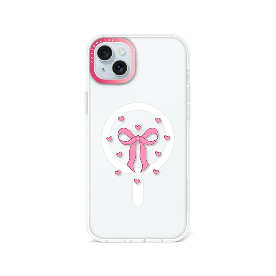 iPhone 14 Plus Pink Ribbon Heart Phone Case MagSafe Compatible - CORECOLOUR AU