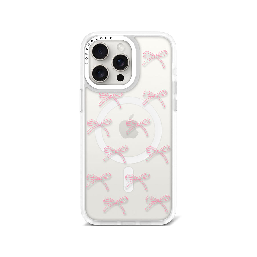 iPhone 15 Pro Max Pink Ribbon Minimal Line Phone Case MagSafe Compatible - CORECOLOUR AU