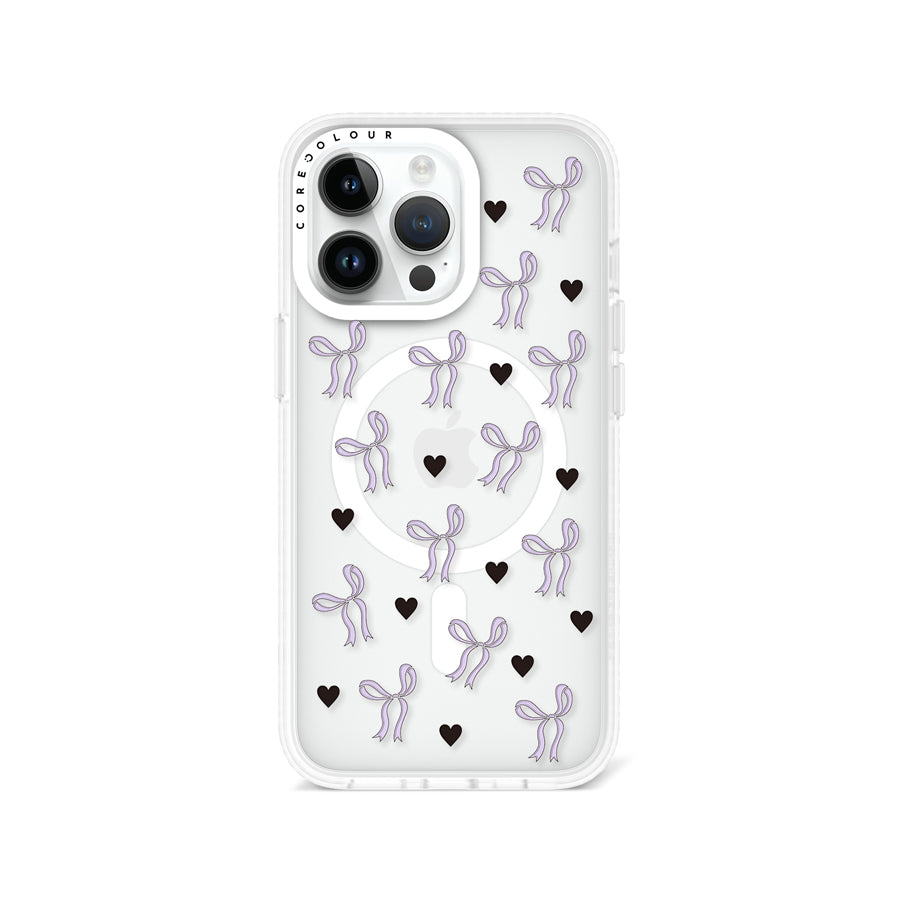 iPhone 13 Pro Purple Ribbon Heart Phone Case MagSafe Compatible - CORECOLOUR AU