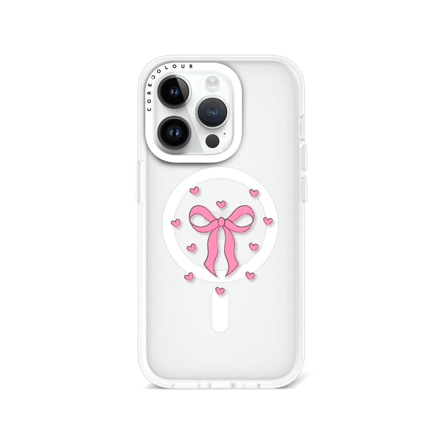 iPhone 14 Pro Pink Ribbon Heart Phone Case MagSafe Compatible - CORECOLOUR AU