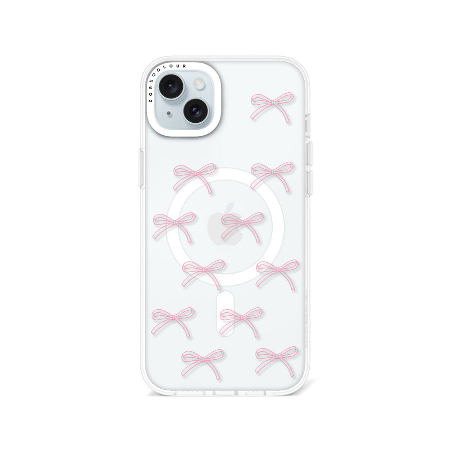 iPhone 14 Plus Pink Ribbon Minimal Line Phone Case MagSafe Compatible - CORECOLOUR AU
