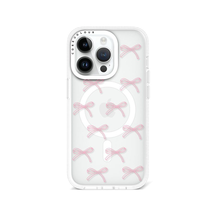 iPhone 14 Pro Pink Ribbon Minimal Line Phone Case MagSafe Compatible - CORECOLOUR AU