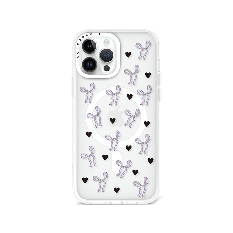 iPhone 13 Pro Max Purple Ribbon Heart Phone Case MagSafe Compatible - CORECOLOUR AU