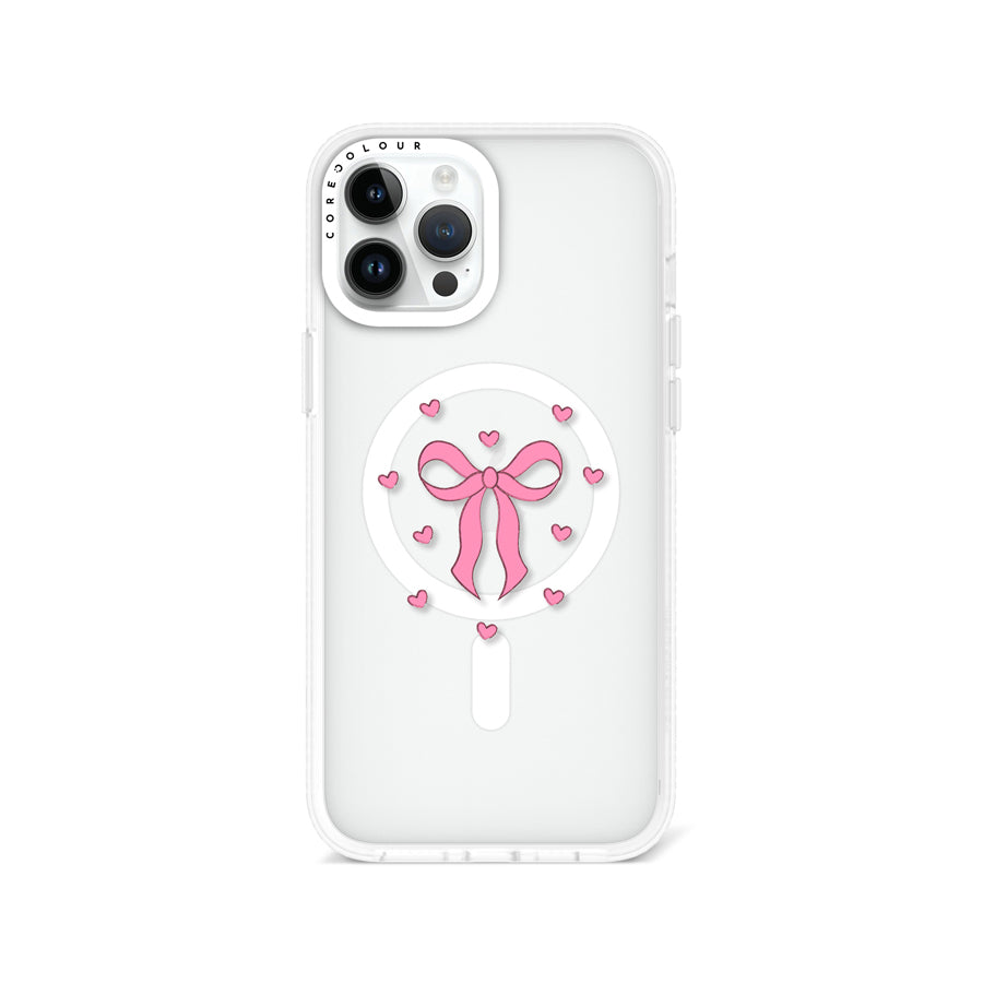 iPhone 12 Pro Max Pink Ribbon Heart Phone Case MagSafe Compatible - CORECOLOUR AU