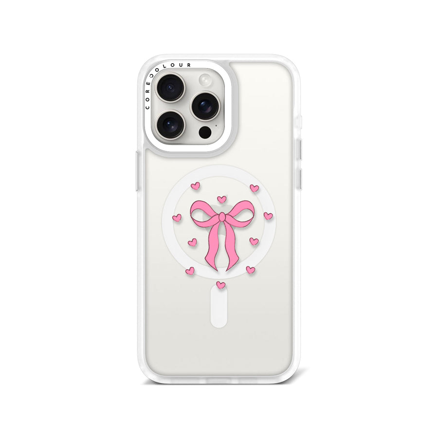 iPhone 15 Pro Max Pink Ribbon Heart Phone Case MagSafe Compatible - CORECOLOUR AU