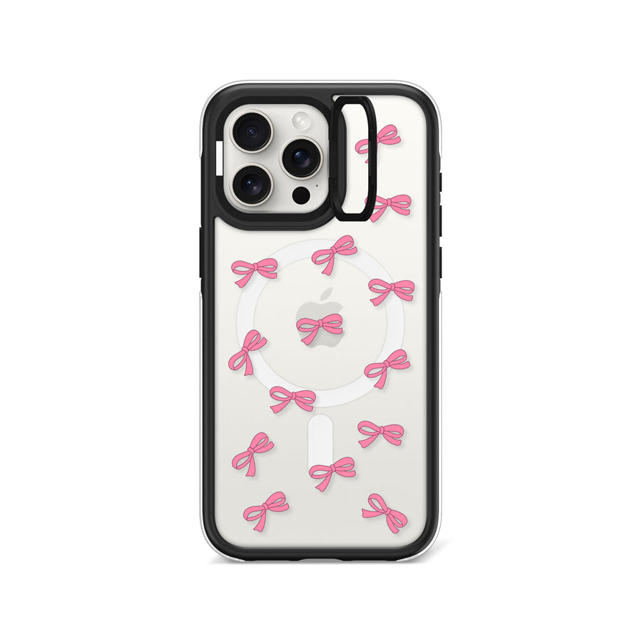 iPhone 15 Pro Max Pink Ribbon Mini Ring Kickstand Case MagSafe Compatible - CORECOLOUR AU