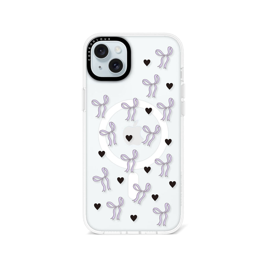 iPhone 14 Plus Purple Ribbon Heart Phone Case MagSafe Compatible - CORECOLOUR AU
