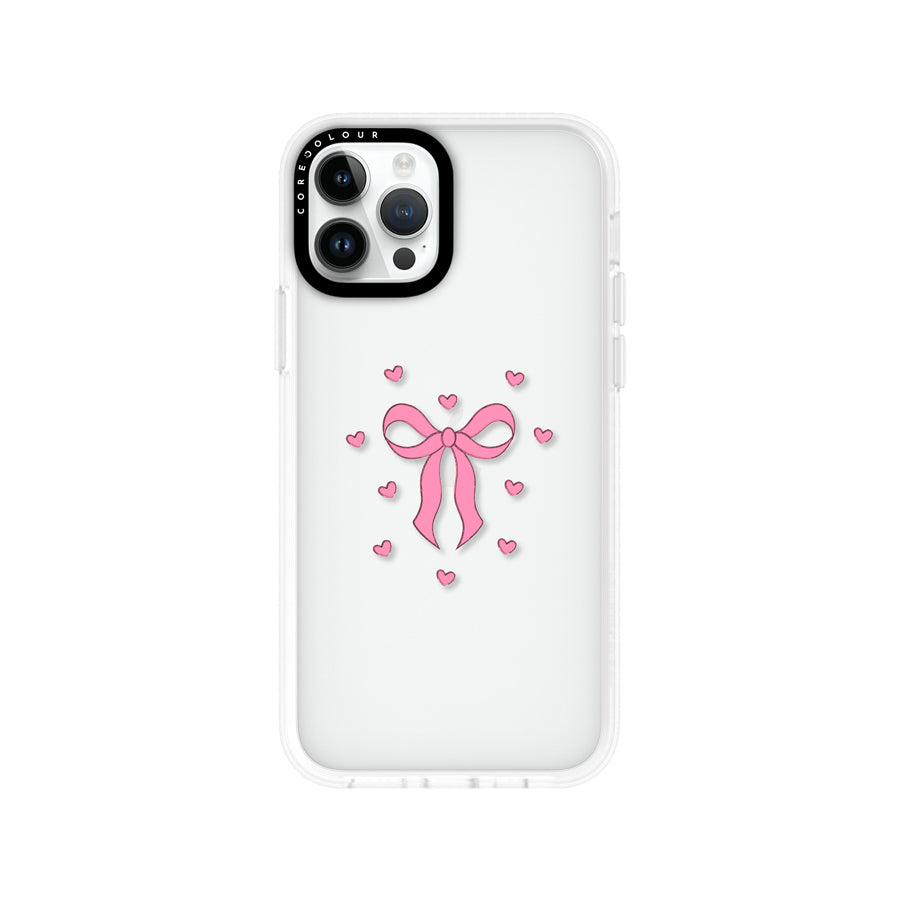 iPhone 12 Pro Pink Ribbon Heart Phone Case - CORECOLOUR AU