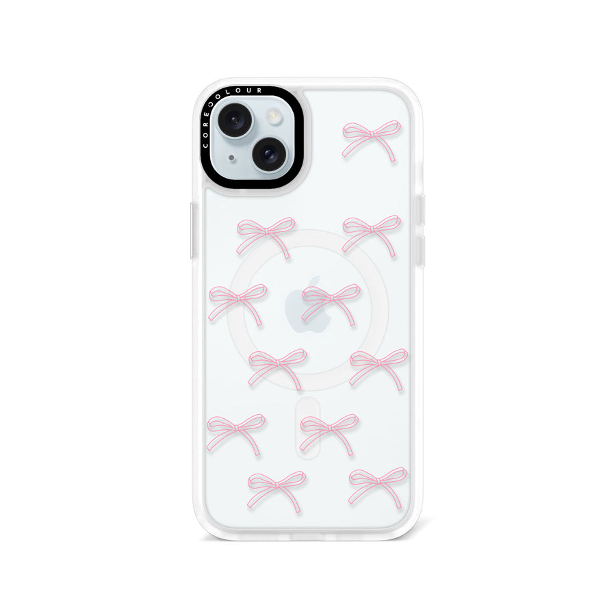 iPhone 15 Plus Pink Ribbon Minimal Line Phone Case MagSafe Compatible - CORECOLOUR AU