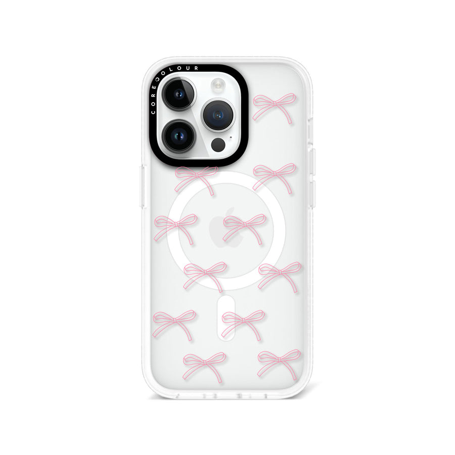 iPhone 14 Pro Pink Ribbon Minimal Line Phone Case MagSafe Compatible - CORECOLOUR AU