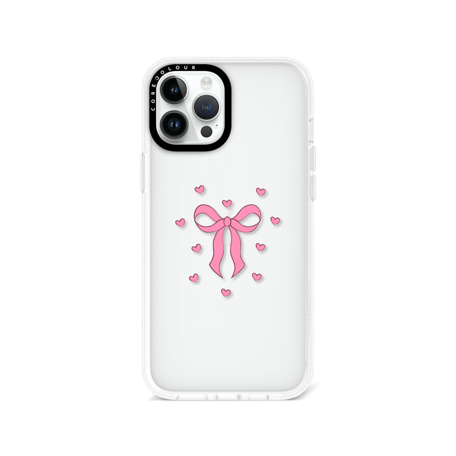 iPhone 12 Pro Max Pink Ribbon Heart Phone Case - CORECOLOUR AU