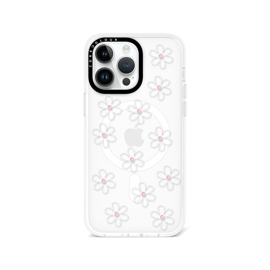 iPhone 14 Pro Max White Flower Minimal Line Phone Case MagSafe Compatible - CORECOLOUR AU