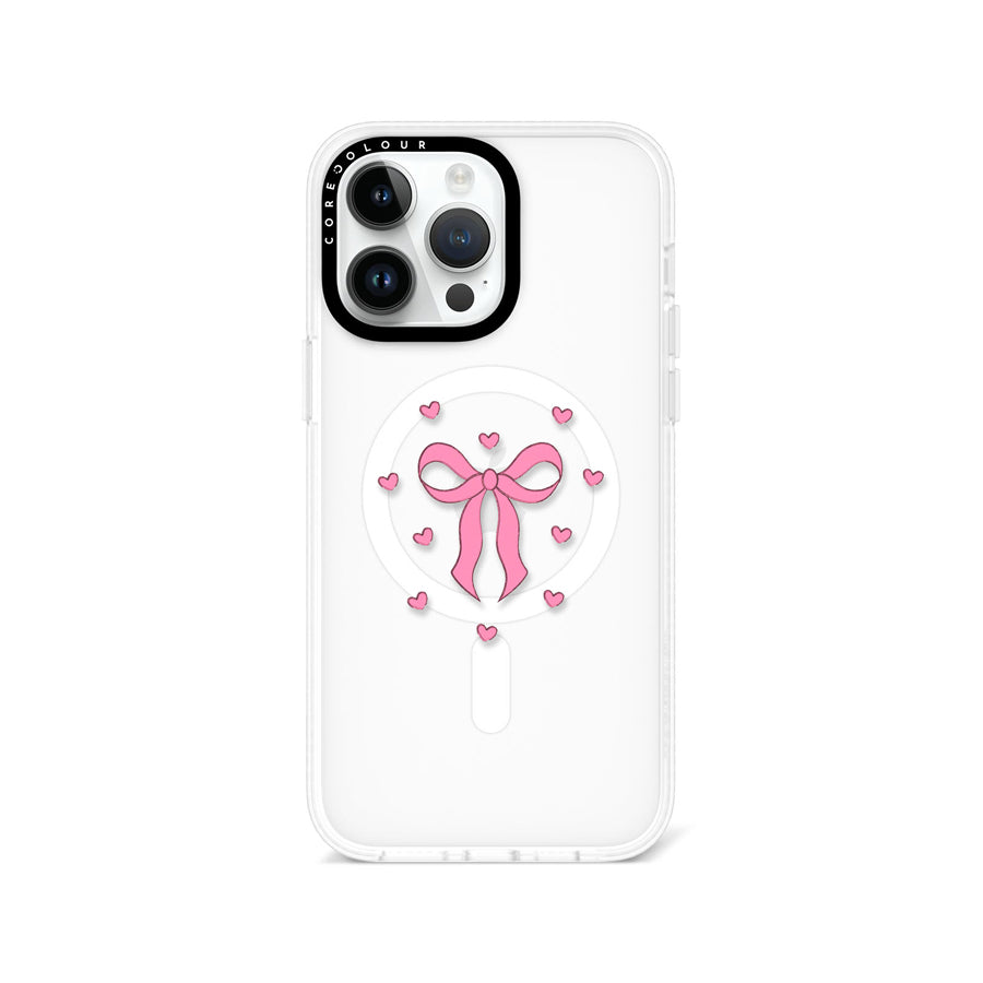 iPhone 14 Pro Max Pink Ribbon Heart Phone Case MagSafe Compatible - CORECOLOUR AU