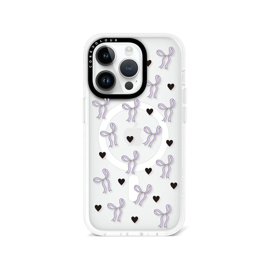 iPhone 14 Pro Purple Ribbon Heart Phone Case MagSafe Compatible - CORECOLOUR AU