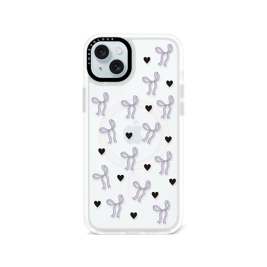 iPhone 15 Plus Purple Ribbon Heart Phone Case MagSafe Compatible - CORECOLOUR AU