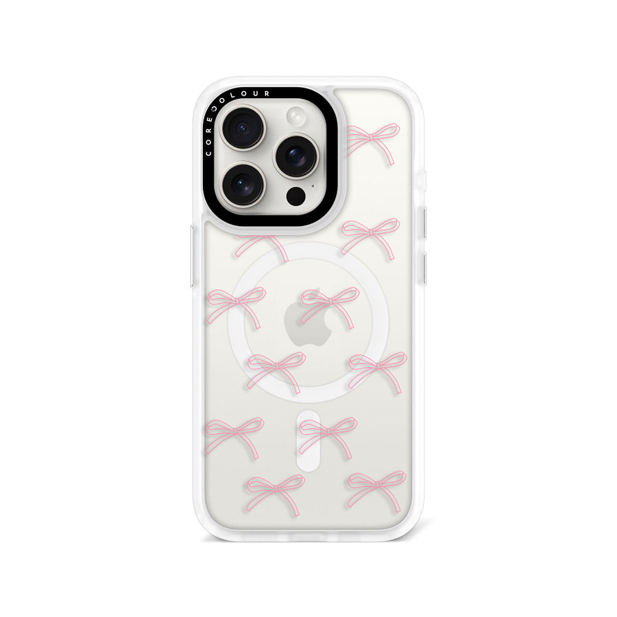 iPhone 15 Pro Pink Ribbon Minimal Line Phone Case MagSafe Compatible - CORECOLOUR AU