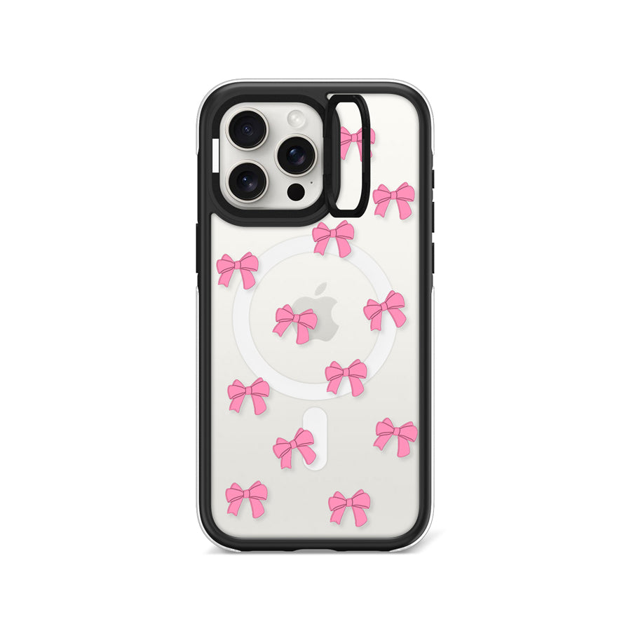 iPhone 15 Pro Max Pink Ribbon Bow Mini Ring Kickstand Case MagSafe Compatible - CORECOLOUR AU