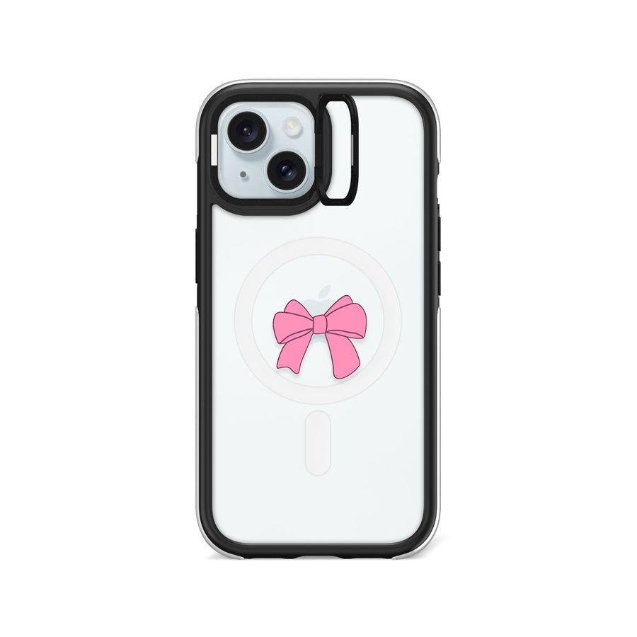 iPhone 15 Pink Ribbon Bow Ring Kickstand Case MagSafe Compatible - CORECOLOUR AU