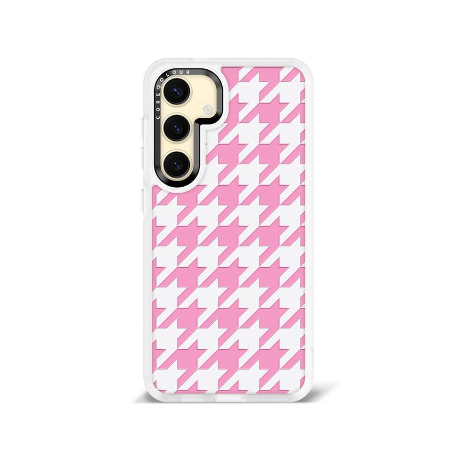 Samsung Galaxy S24 Pink Houndstooth Phone Case - CORECOLOUR AU