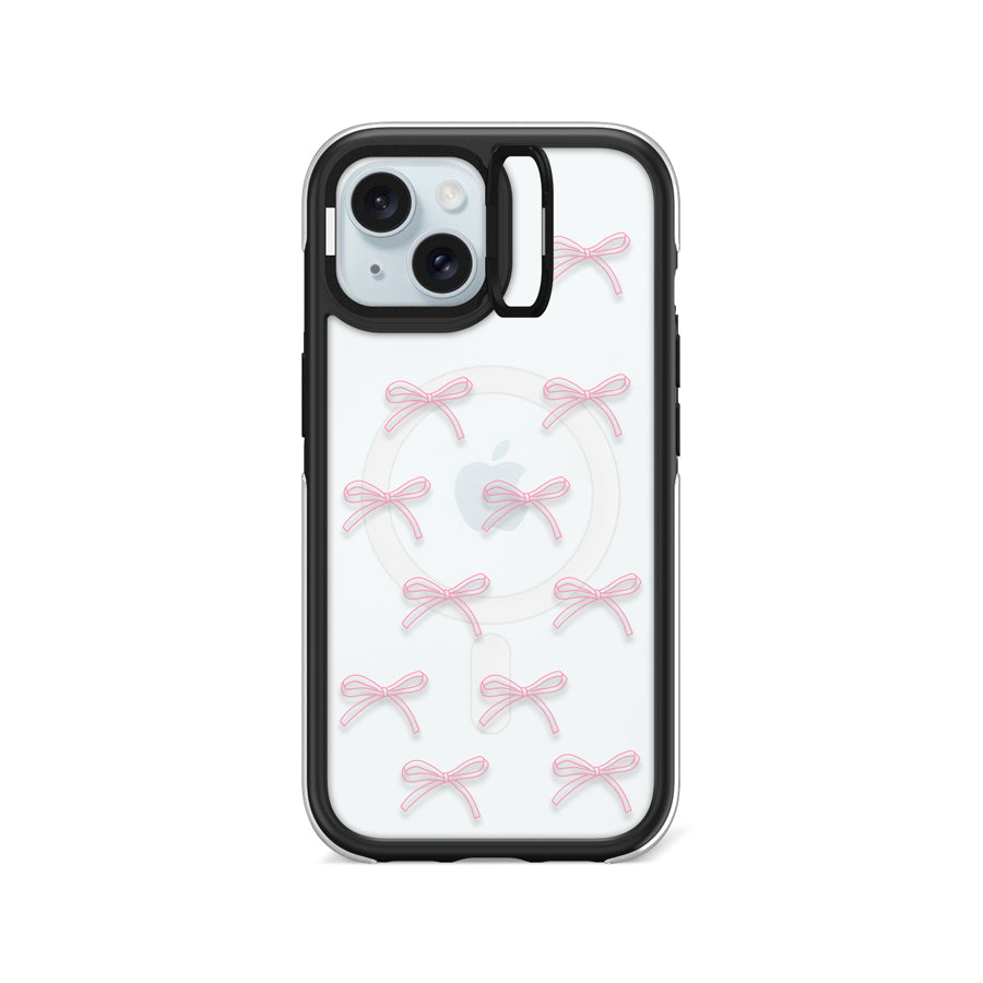 iPhone 15 Pink Ribbon Minimal Line Ring Kickstand Case MagSafe Compatible - CORECOLOUR AU