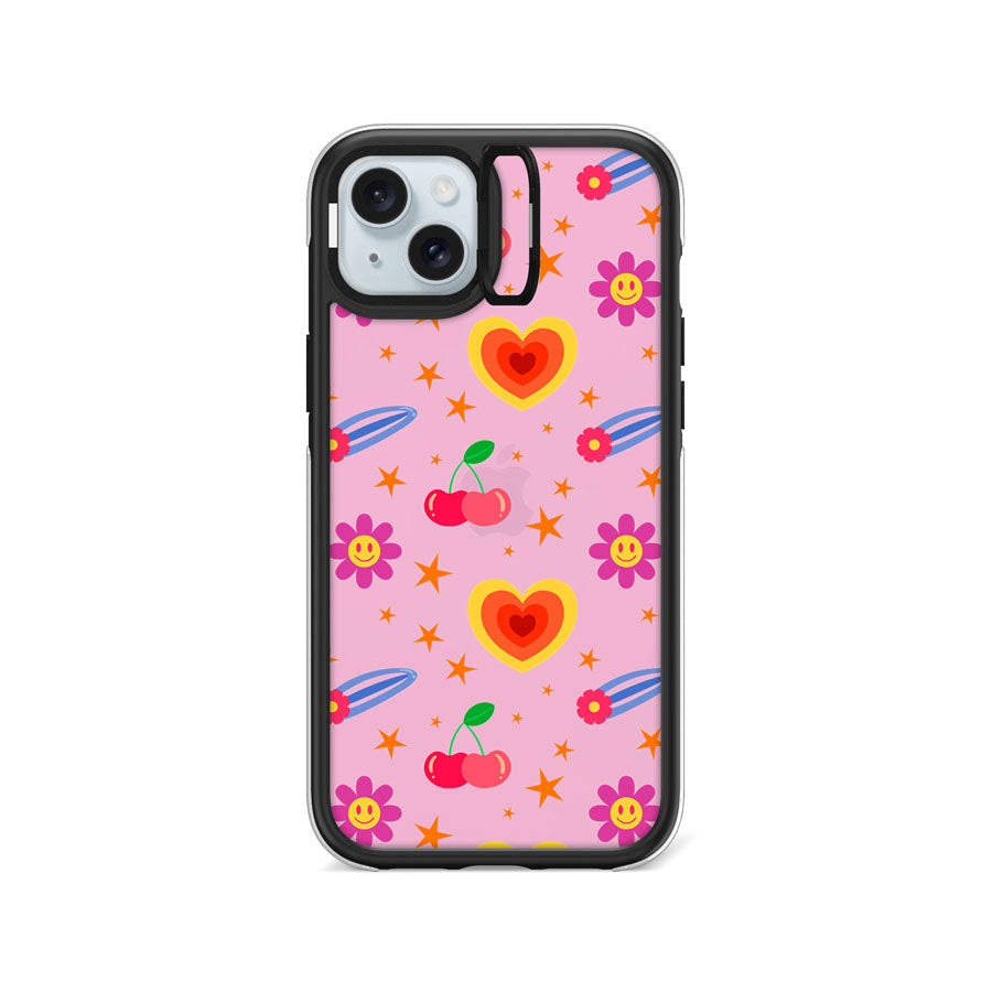 iPhone 15 Happy Vibes Camera Ring Kickstand Case - CORECOLOUR AU