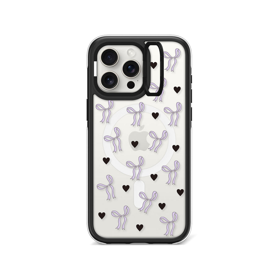iPhone 15 Pro Max Purple Ribbon Heart Ring Kickstand Case MagSafe Compatible - CORECOLOUR AU