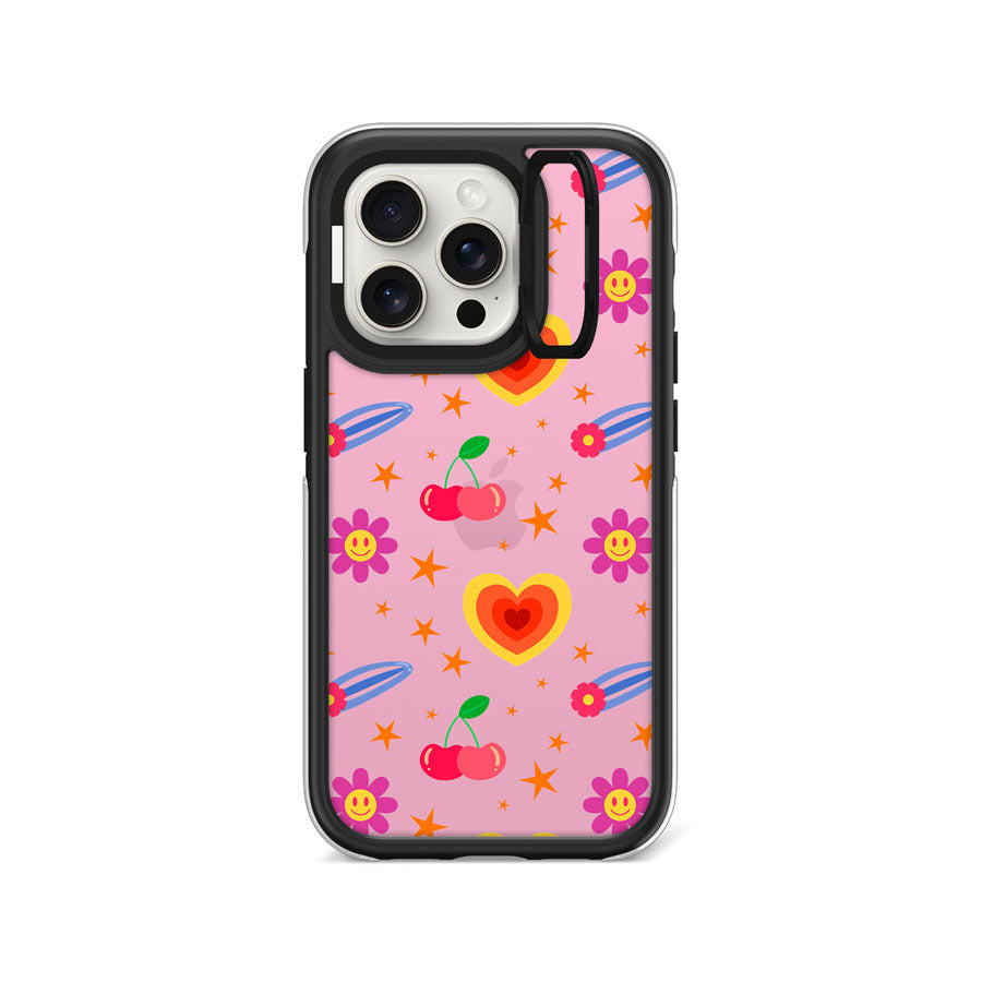 iPhone 15 Pro Max Happy Vibes Camera Ring Kickstand Case - CORECOLOUR AU