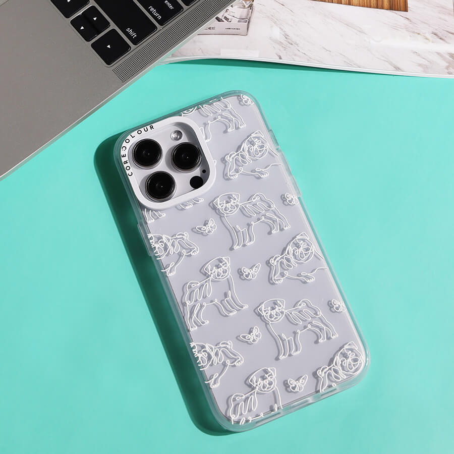 iPhone 12 Pro Pug Minimal Line Phone Case Magsafe Compatible - CORECOLOUR AU
