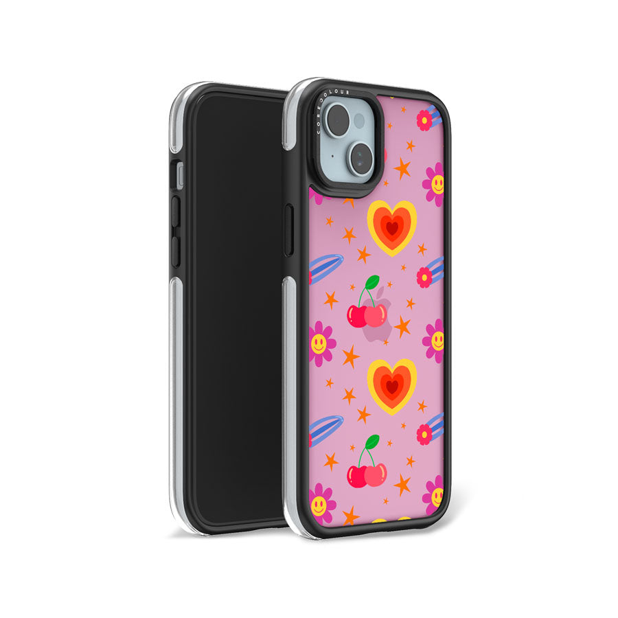 iPhone 15 Plus Happy Vibes Camera Ring Kickstand Case - CORECOLOUR AU