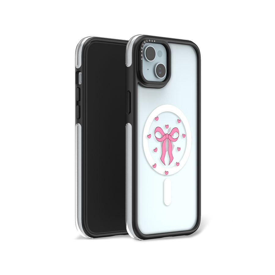 iPhone 15 Pink Ribbon Heart Ring Kickstand Case MagSafe Compatible - CORECOLOUR AU