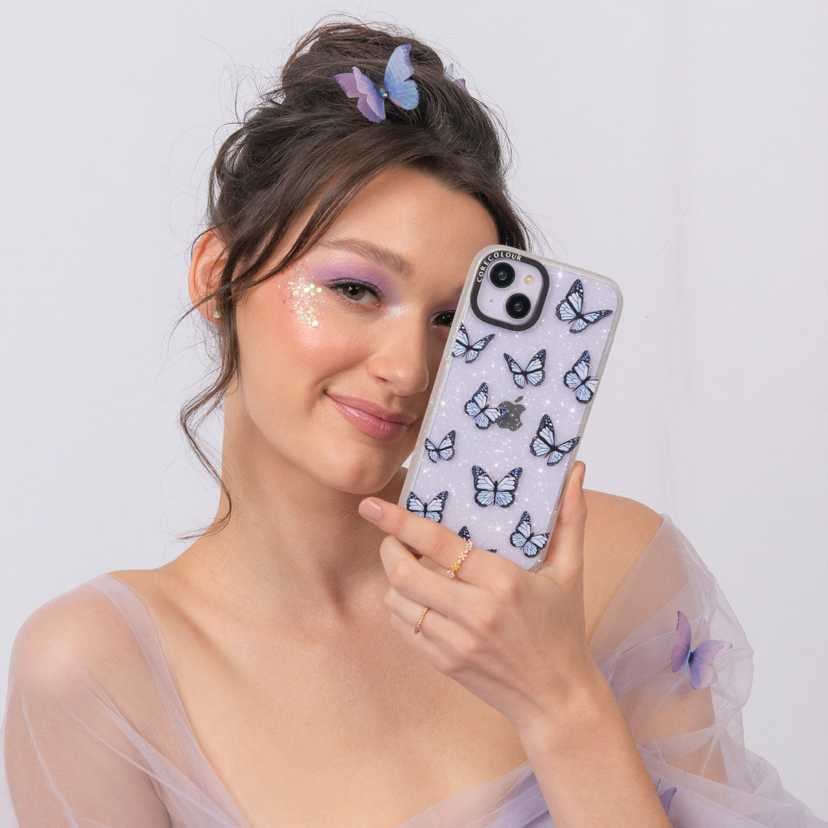 iPhone 12 Pro Butterfly Kiss Glitter Phone Case Magsafe Compatible - CORECOLOUR AU