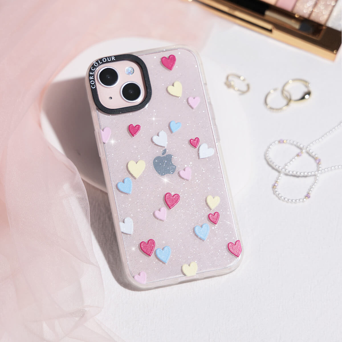 iPhone 13 Pro Flying Hearts Glitter Phone Case Magsafe Compatible - CORECOLOUR AU