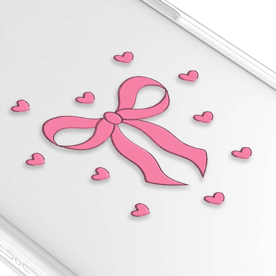 iPhone 15 Pro Max Pink Ribbon Heart Camera Ring Kickstand Case - CORECOLOUR AU