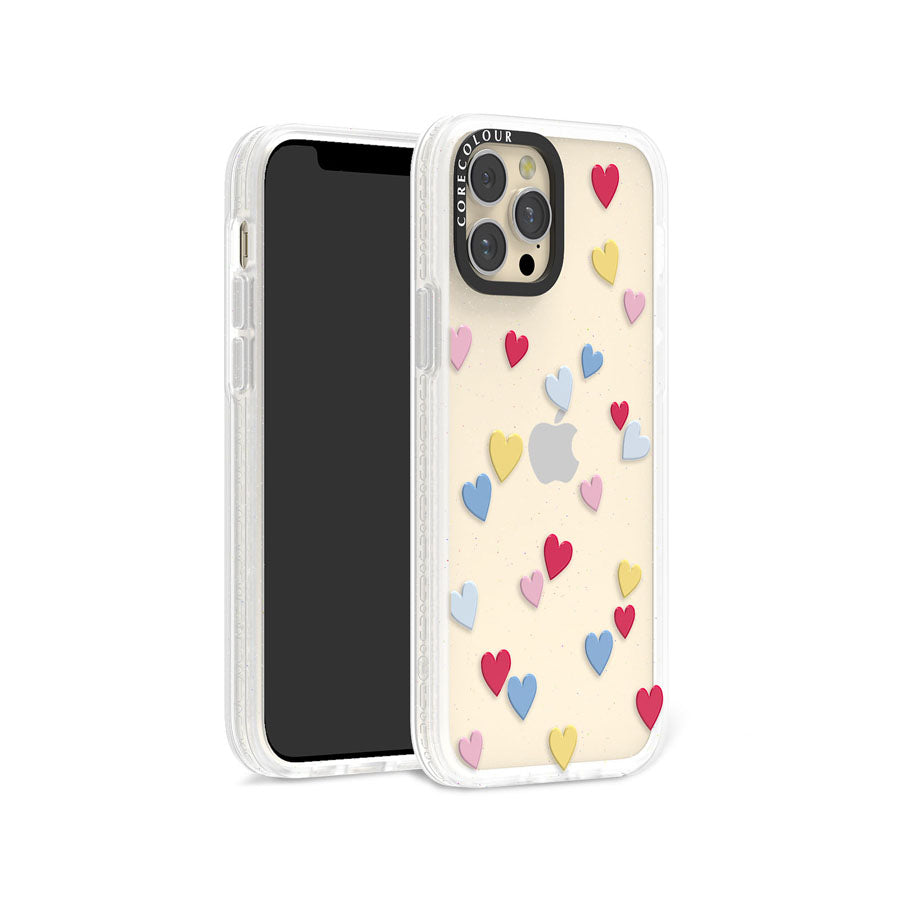 iPhone 12 Pro Flying Hearts Glitter Phone Case Magsafe Compatible - CORECOLOUR AU