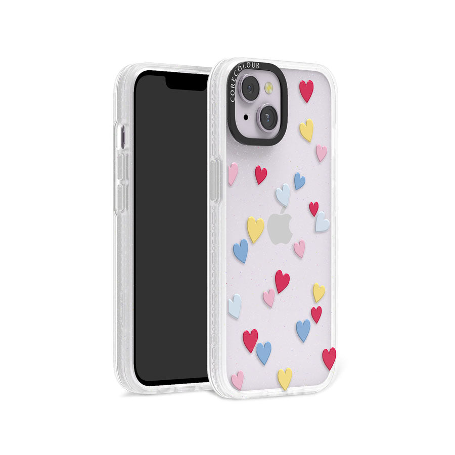 iPhone 14 Flying Hearts Glitter Phone Case Magsafe Compatible - CORECOLOUR AU