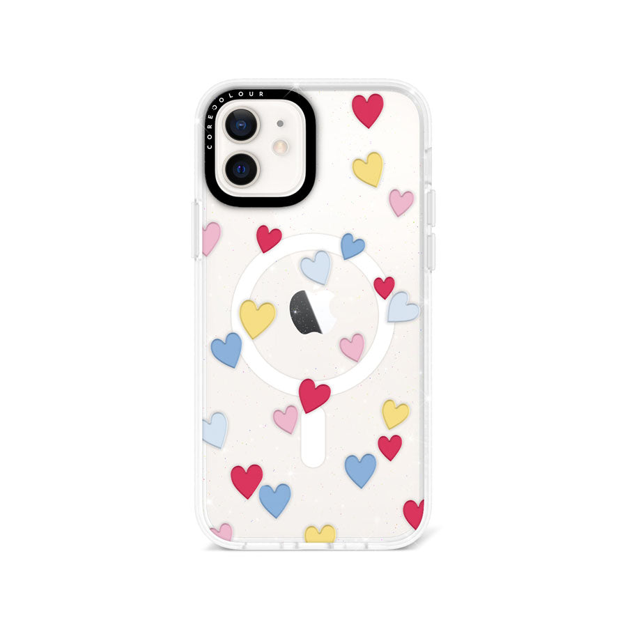 iPhone 12 Flying Hearts Glitter Phone Case Magsafe Compatible - CORECOLOUR AU