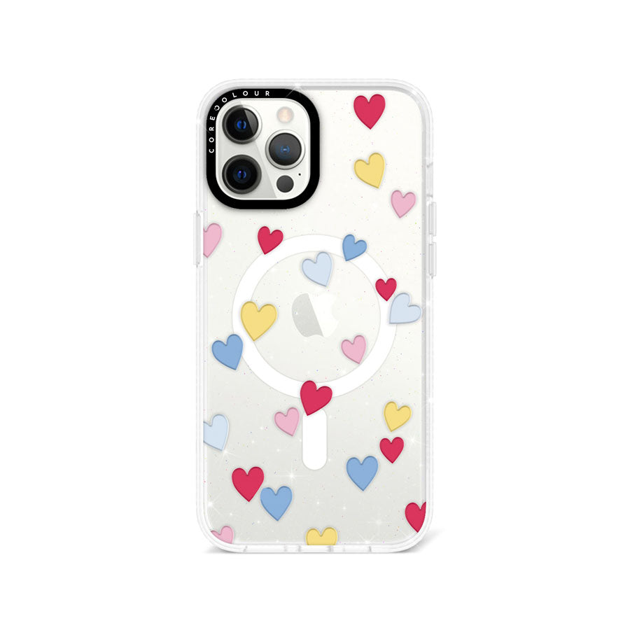 iPhone 12 Pro Max Flying Hearts Glitter Phone Case Magsafe Compatible - CORECOLOUR AU