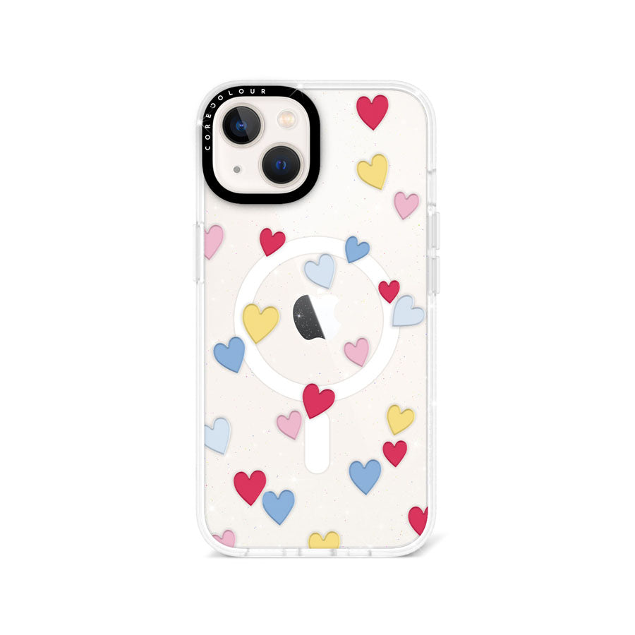 iPhone 14 Flying Hearts Glitter Phone Case Magsafe Compatible - CORECOLOUR AU