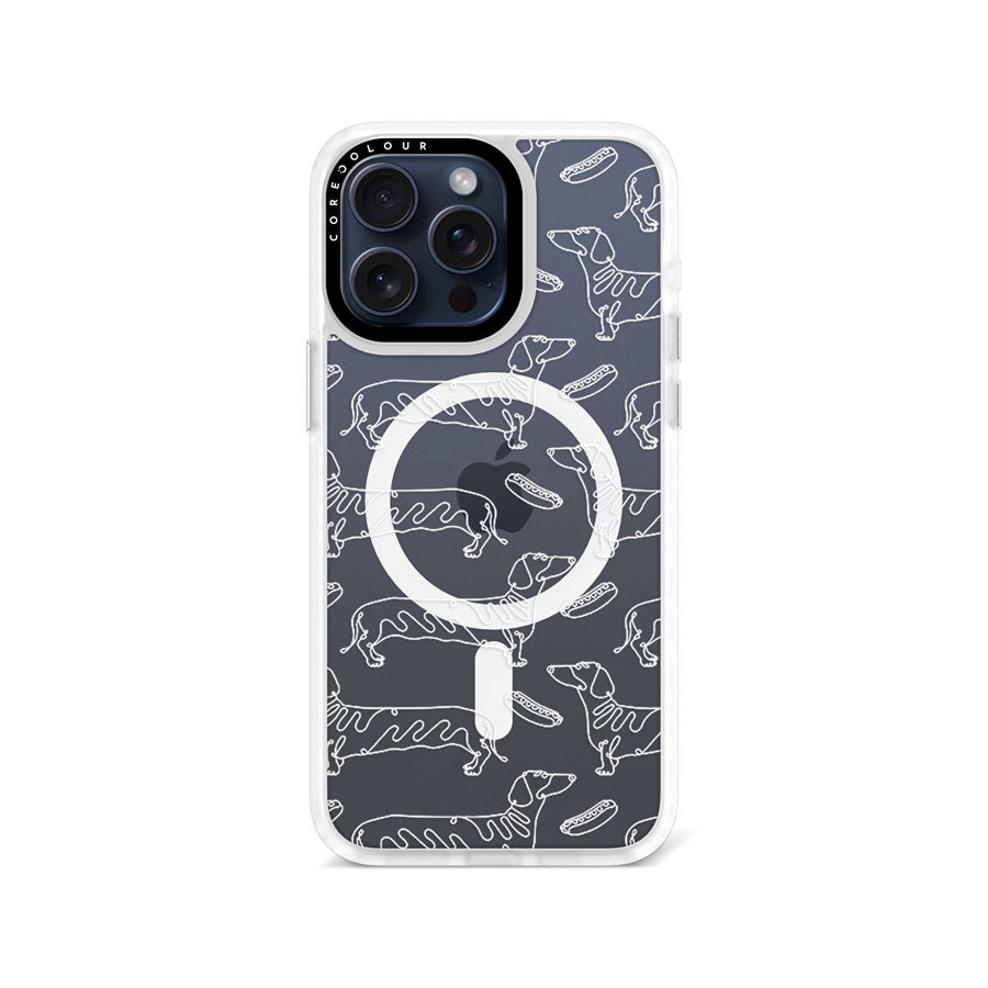 iPhone 15 Pro Max Sausage Dog Minimal Line Phone Case MagSafe Compatible - CORECOLOUR AU