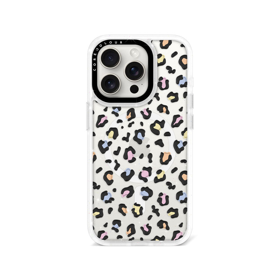 iPhone 15 Pro Colourful Leopard Glitter Phone Case Magsafe Compatible - CORECOLOUR AU