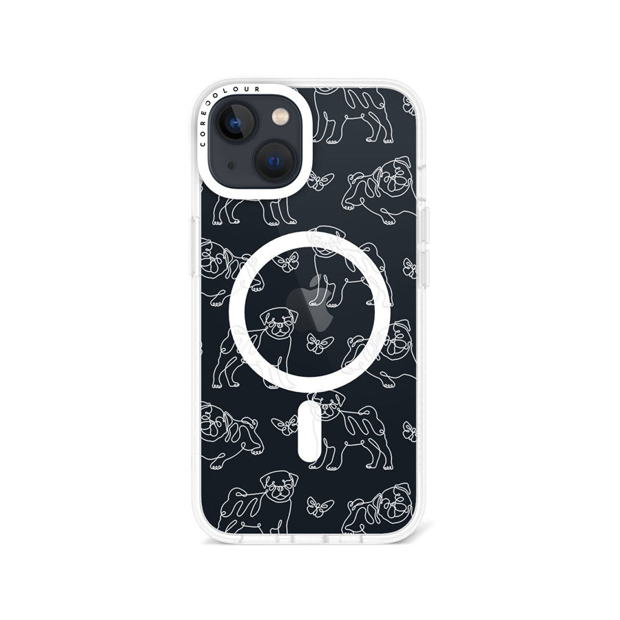 iPhone 14 Pug Minimal Line Phone Case Magsafe Compatible - CORECOLOUR AU