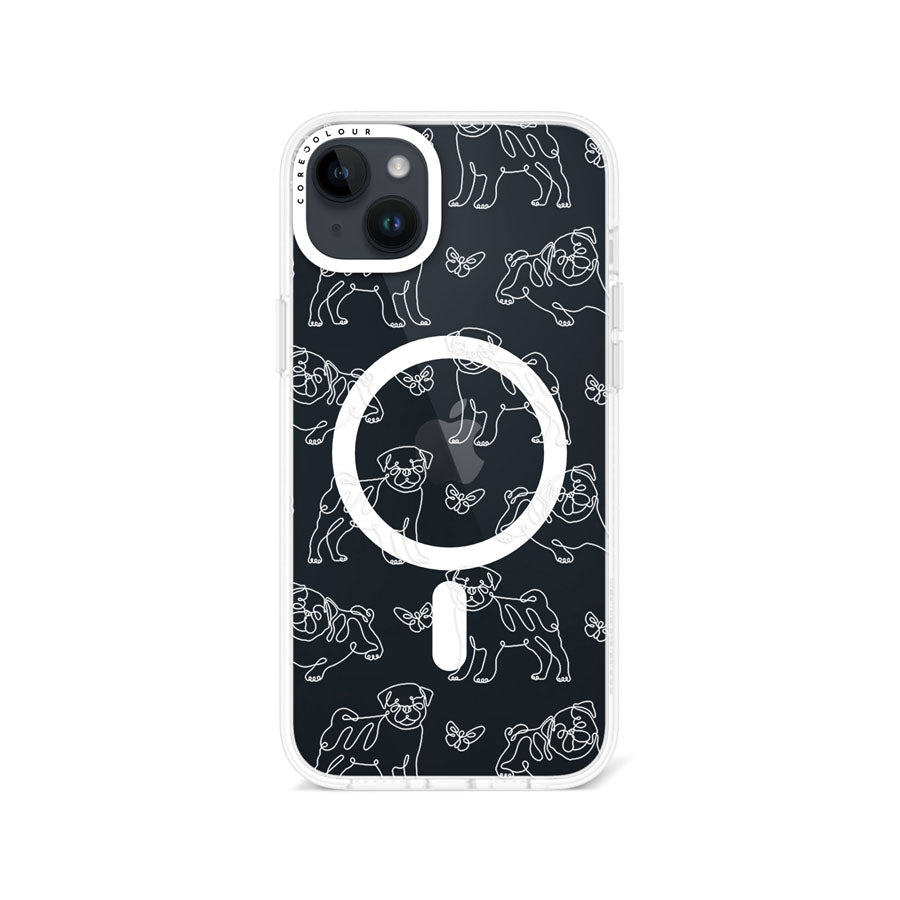 iPhone 14 Plus Pug Minimal Line Phone Case Magsafe Compatible - CORECOLOUR AU