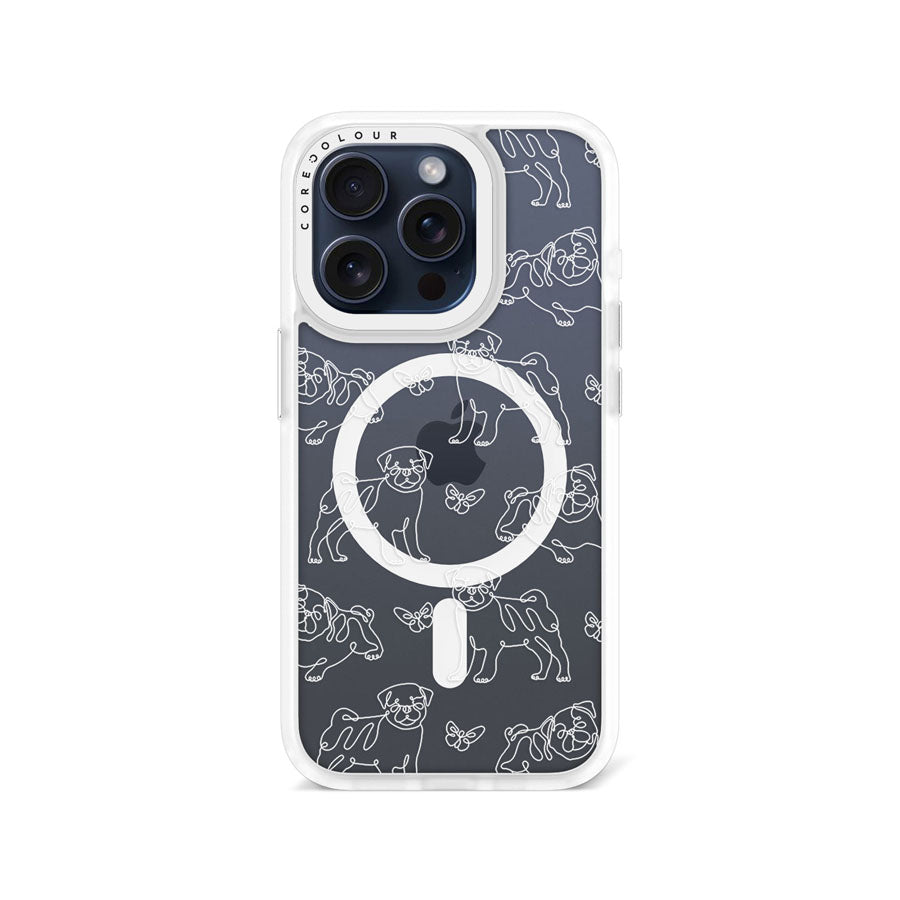 iPhone 15 Pro Pug Minimal Line Phone Case Magsafe Compatible - CORECOLOUR AU