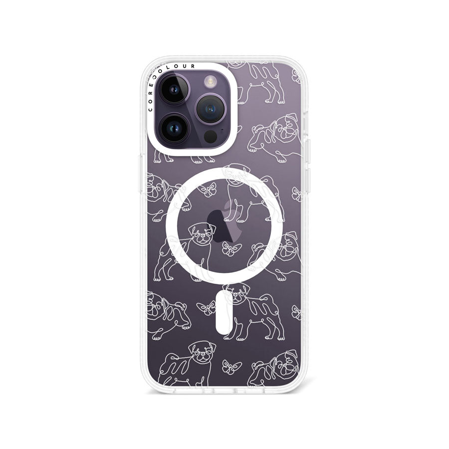 iPhone 14 Pro Max Pug Minimal Line Phone Case Magsafe Compatible - CORECOLOUR AU