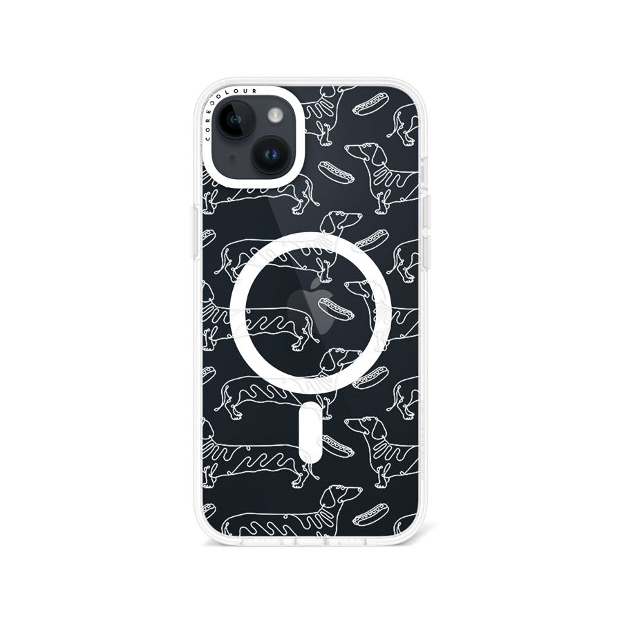 iPhone 14 Plus Sausage Dog Minimal Line Phone Case Magsafe Compatible - CORECOLOUR AU